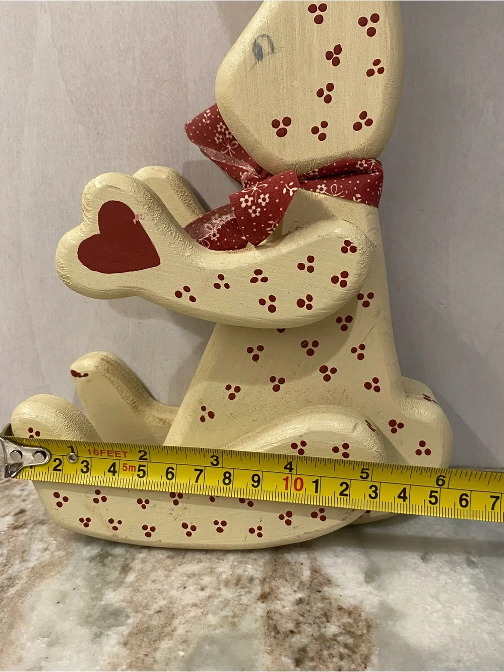 Vintage Folk Art Wooden Articulated Bunny Figurine